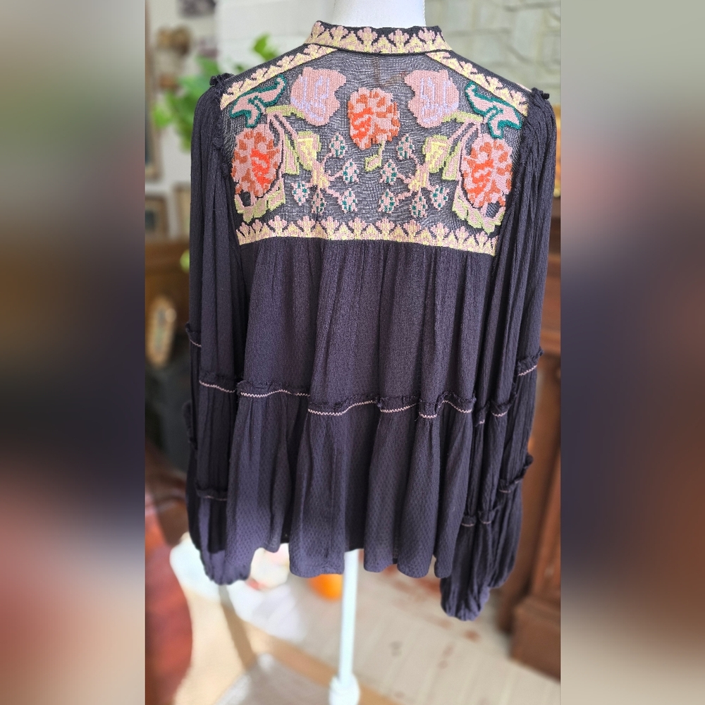 🖤 Free People Oversized Vivid Color Top Size XS - Picture 5 of 11
